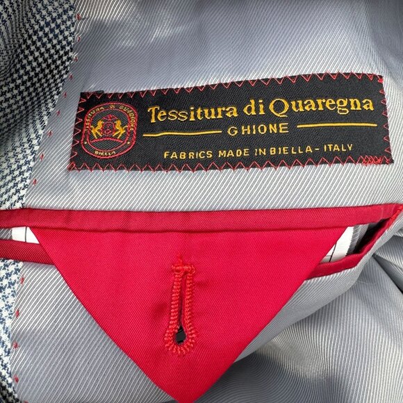 Tiglio Ross Double-Breasted Plaid Italian 3-Piece Suit Set Vest Pants Mens 40L - Picture 9 of 16